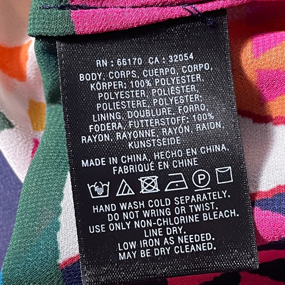 MAEVE ANTHROPOLOGIE Semi Sheer Multicolored Geometric Print mini Dress Size 4 - Picture 9 of 10